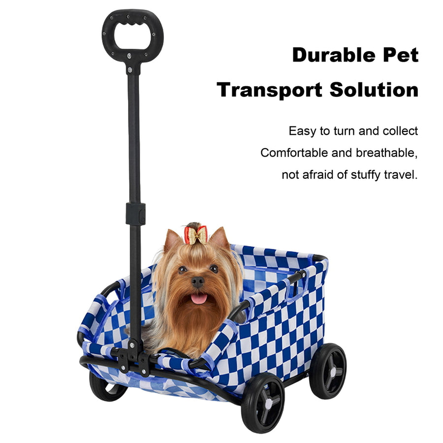 Pet Stroller Dog Cart 4 Wheels Folding Small Dogs Cats Stroller Pet Strolling Cart for Travelling Shopping Walking Image 1