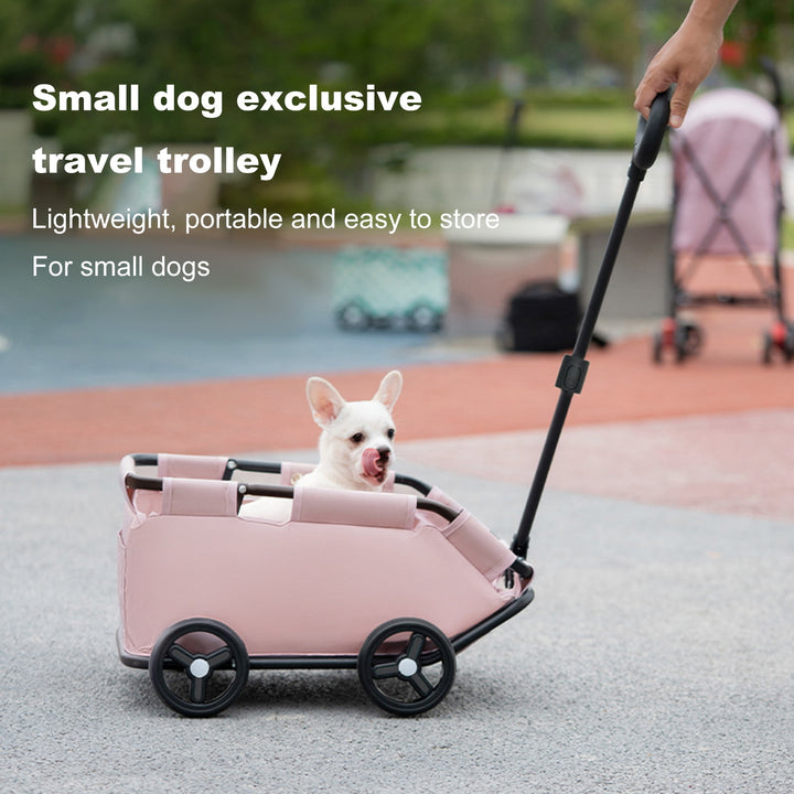 Pet Stroller Dog Cart 4 Wheels Folding Small Dogs Cats Stroller Pet Strolling Cart for Travelling Shopping Walking Image 8