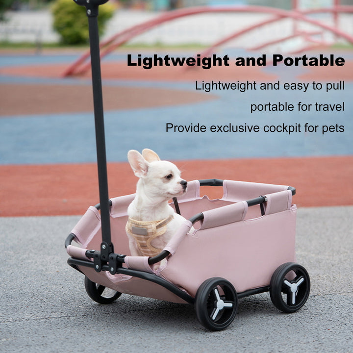 Pet Stroller Dog Cart 4 Wheels Folding Small Dogs Cats Stroller Pet Strolling Cart for Travelling Shopping Walking Image 9