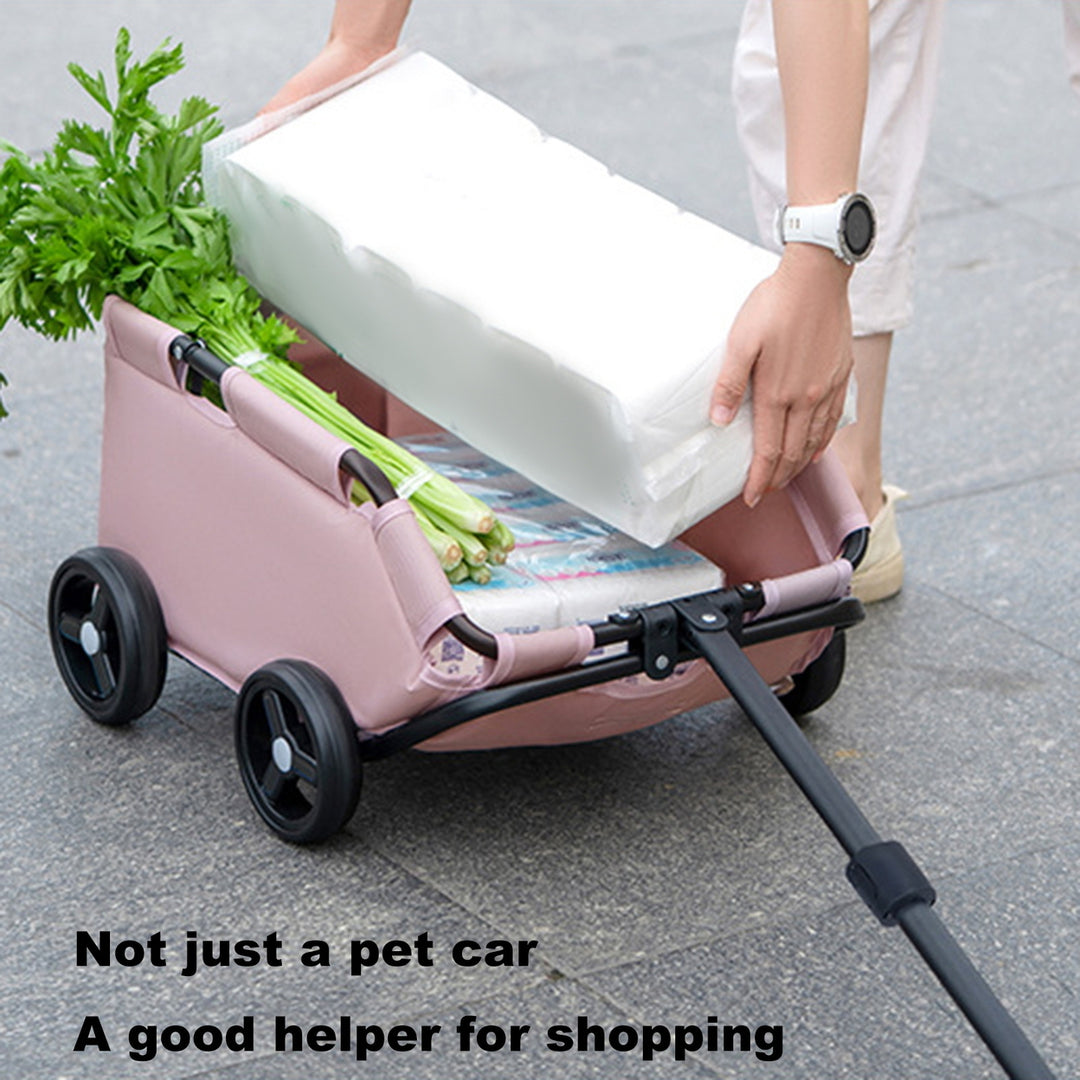 Pet Stroller Dog Cart 4 Wheels Folding Small Dogs Cats Stroller Pet Strolling Cart for Travelling Shopping Walking Image 10