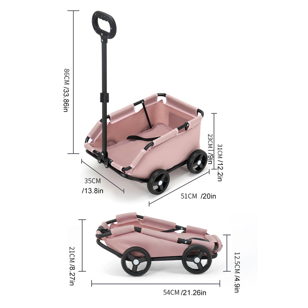 Pet Stroller Dog Cart 4 Wheels Folding Small Dogs Cats Stroller Pet Strolling Cart for Travelling Shopping Walking Image 11