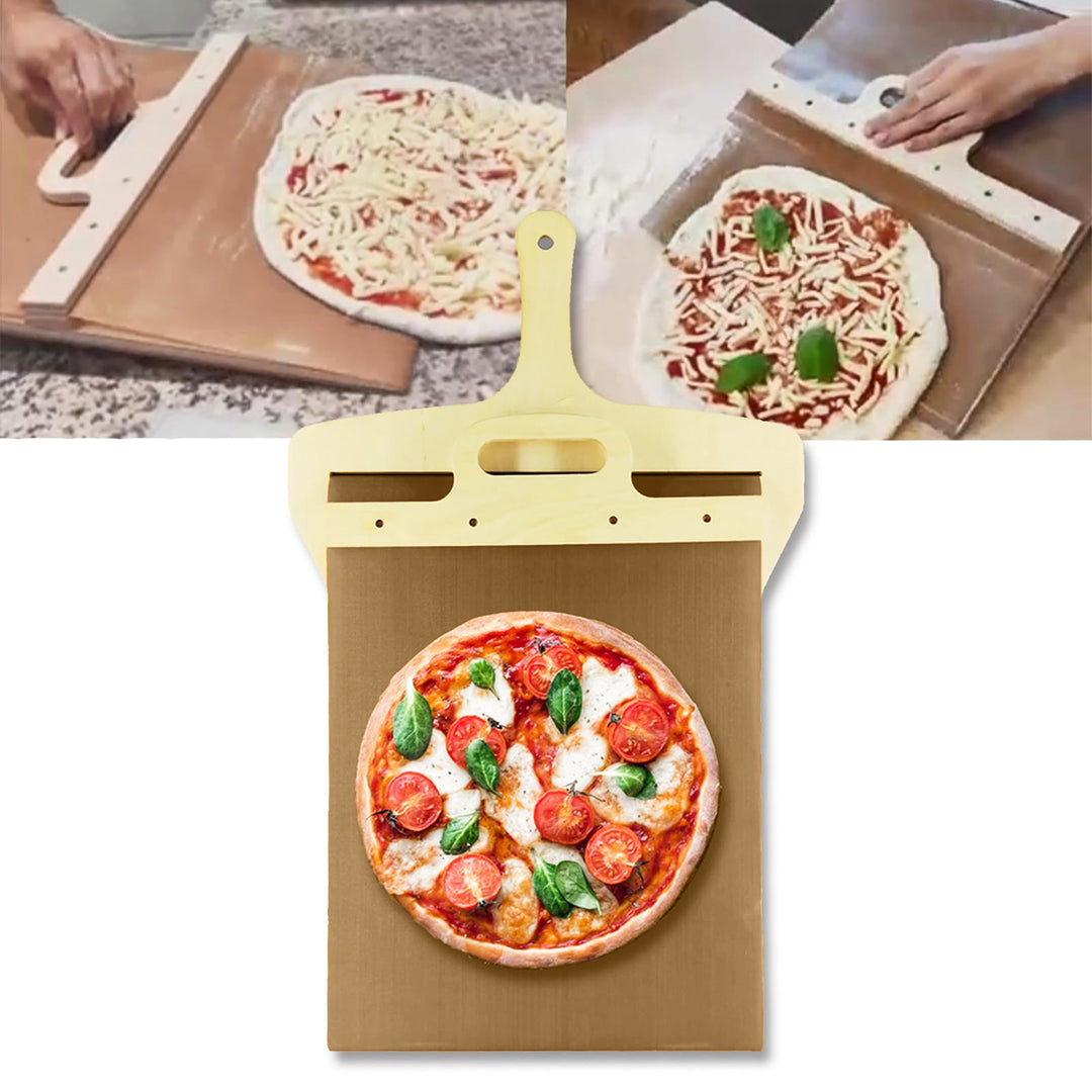 Sliding Pizza Peel with Hanging Hole Convenient Pizza Spatula Paddle Non-stick Pizza Shovel for Home Kitchen Image 1