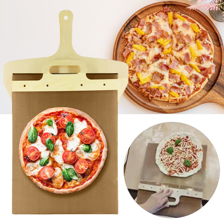 Sliding Pizza Peel with Hanging Hole Convenient Pizza Spatula Paddle Non-stick Pizza Shovel for Home Kitchen Image 2