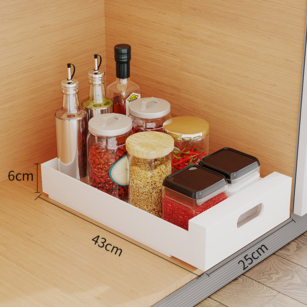 Pull Out Cabinet Organizer Drawer Carbon Steel Shelves Smooth Slide Nanofilm Peel Stick Organizer for Pantry Kitchen Image 9