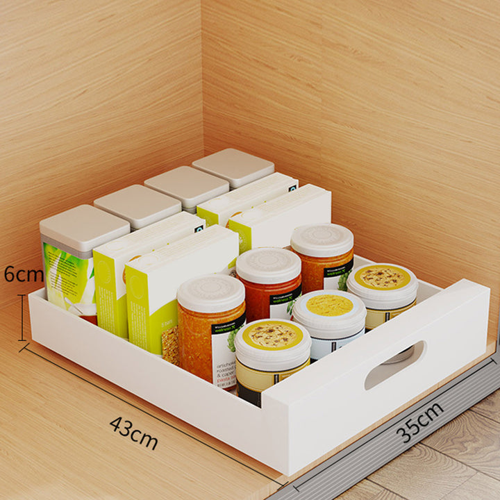 Pull Out Cabinet Organizer Drawer Carbon Steel Shelves Smooth Slide Nanofilm Peel Stick Organizer for Pantry Kitchen Image 11