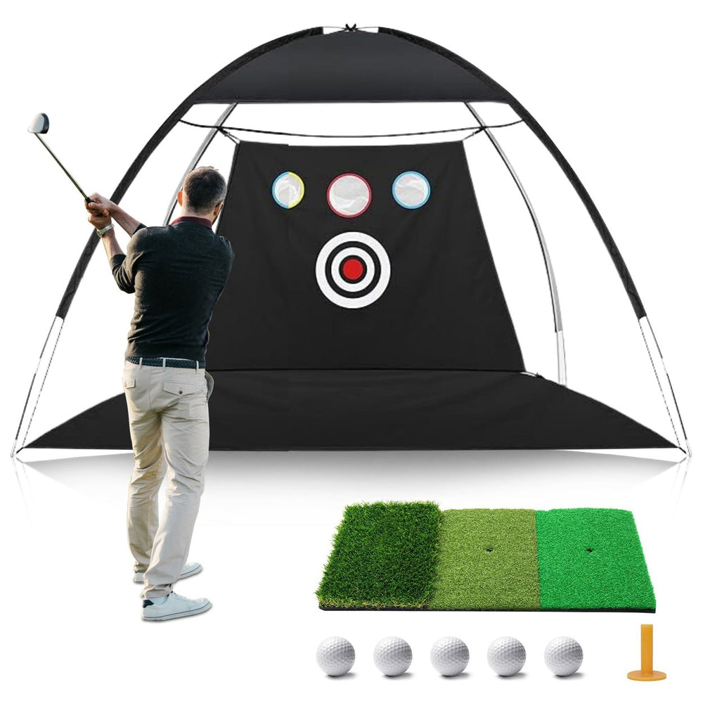 Golf Net Golf Practice Net for Backyard Driving Indoor Golf Training Chipping Aid Net with Turf Tee White Balls Image 2