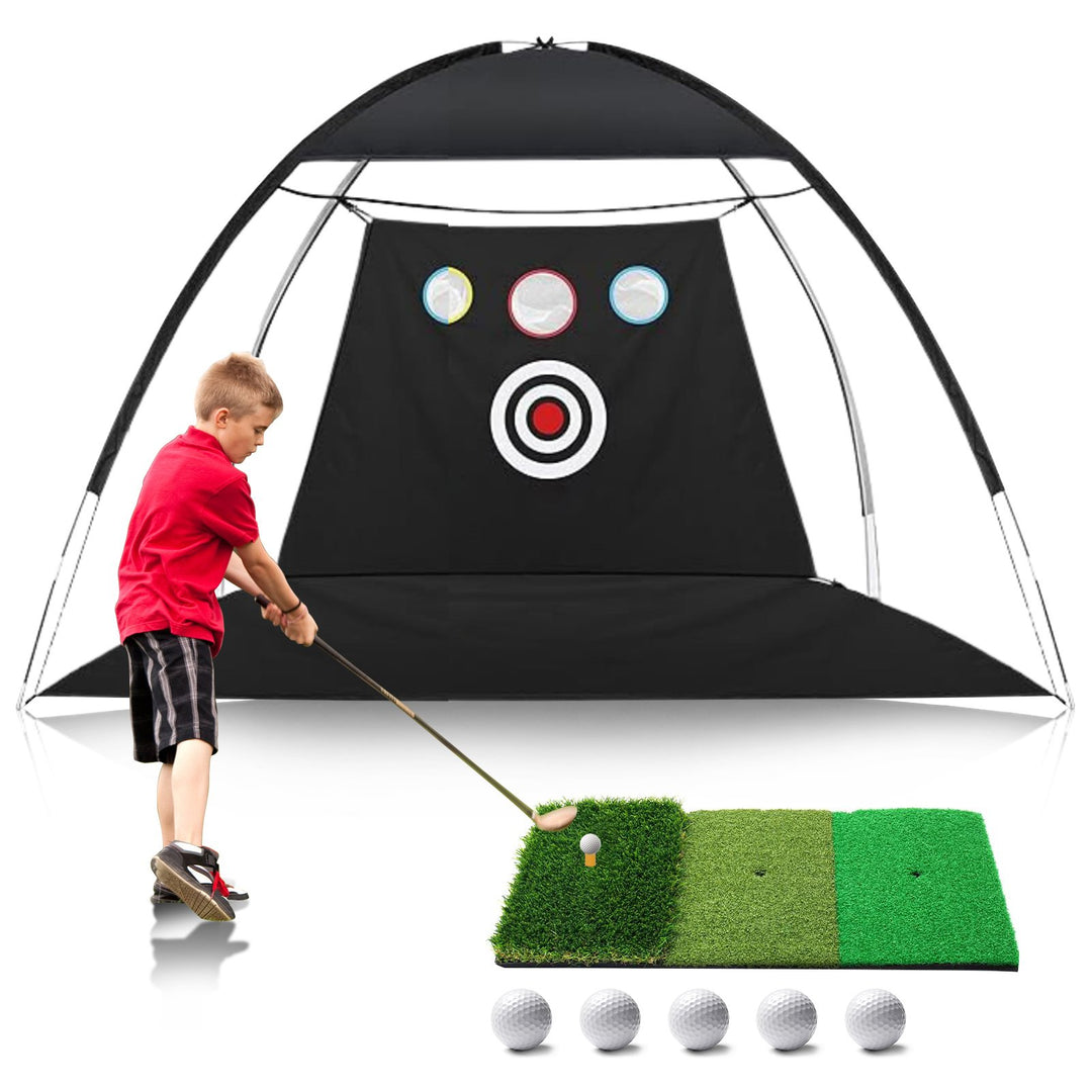 Golf Net Golf Practice Net for Backyard Driving Indoor Golf Training Chipping Aid Net with Turf Tee White Balls Image 3