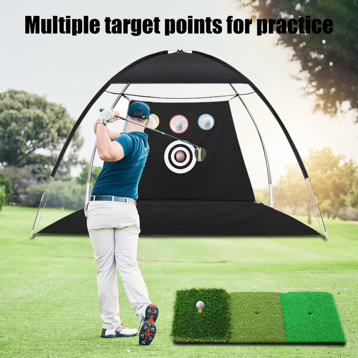 Golf Net Golf Practice Net for Backyard Driving Indoor Golf Training Chipping Aid Net with Turf Tee White Balls Image 7