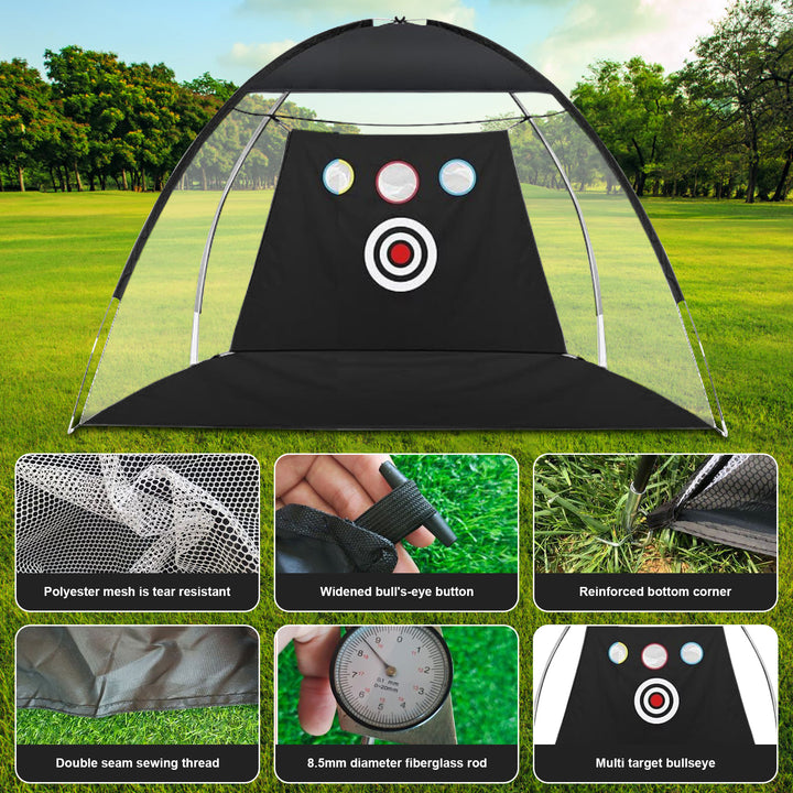 Golf Net Golf Practice Net for Backyard Driving Indoor Golf Training Chipping Aid Net with Turf Tee White Balls Image 8