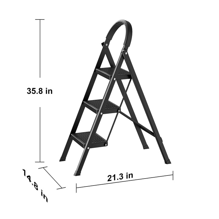 Step Ladder 3 Step Ladder Folding Step Stool Multi-Purpose Collapsible Ladder for Home or RV Outdoor Work Heavy Duty 330 Image 4