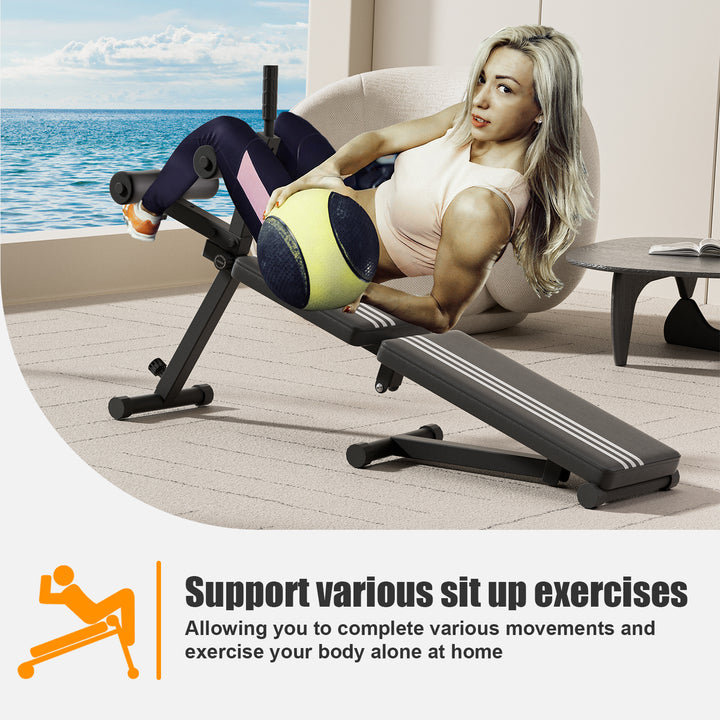 Sit Up Bench Abs Workout Equipment Foldable Hyperextension Roman Chair Abdominal Gym Equipment Sit Up Gym Bench Home Men Image 11