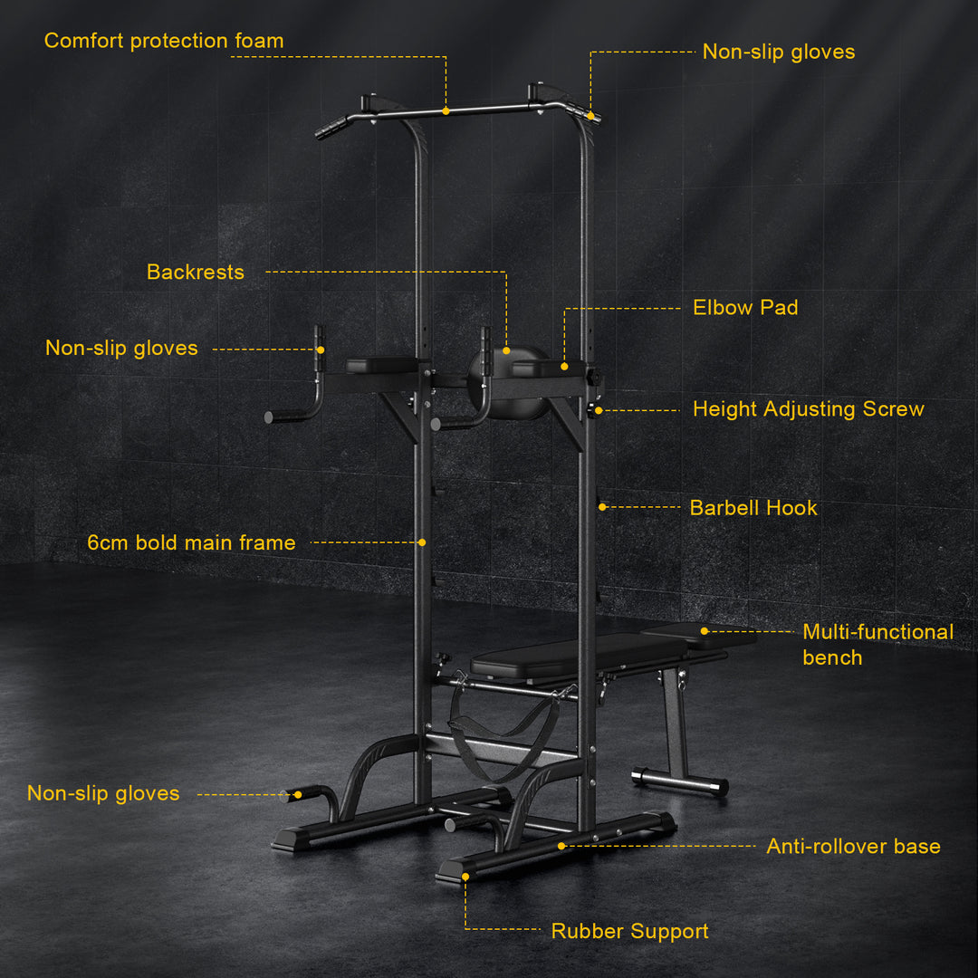 Pull Up Bar Free Standing Pull-up Rack with Dumbbell Bench Height Adjustable Pull Up Dip Station for Home Gym Dip Stands Image 7