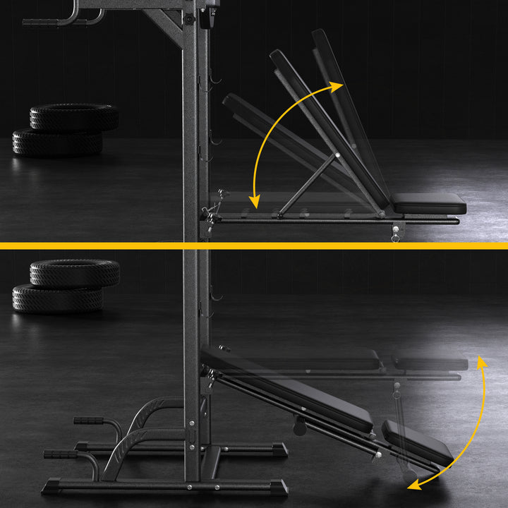 Pull Up Bar Free Standing Pull-up Rack with Dumbbell Bench Height Adjustable Pull Up Dip Station for Home Gym Dip Stands Image 9