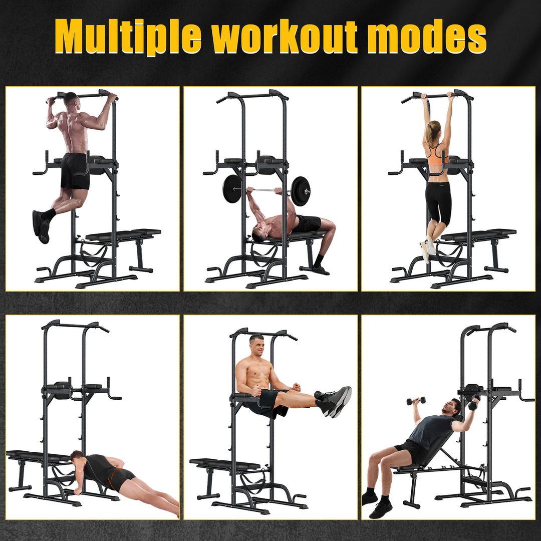 Pull Up Bar Free Standing Pull-up Rack with Dumbbell Bench Height Adjustable Pull Up Dip Station for Home Gym Dip Stands Image 10