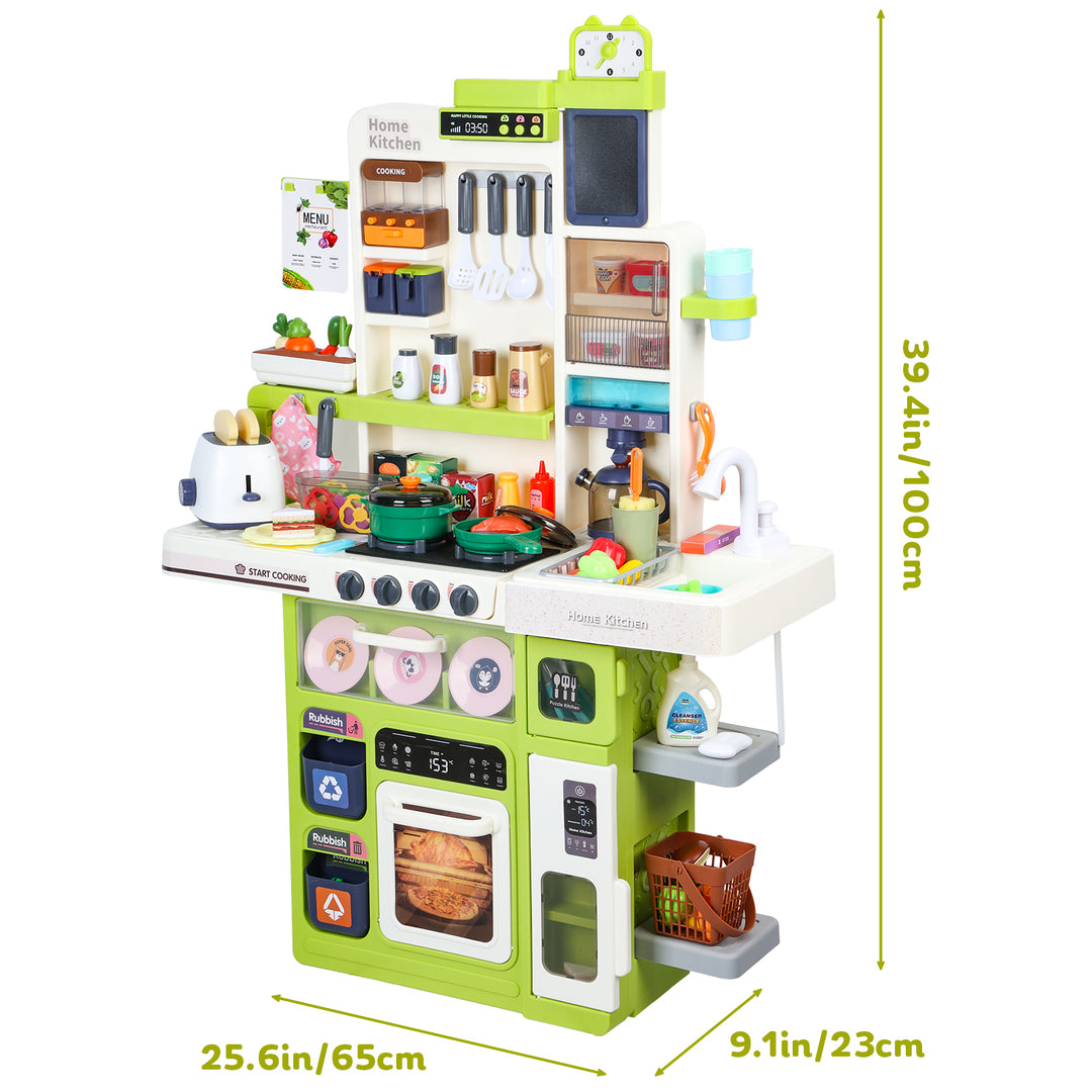 101Pcs/Set Children Pretend Play Kitchen Set with Sound Stove Lights Music Faucet Sink and Play Food Toy Kitchen for Image 6