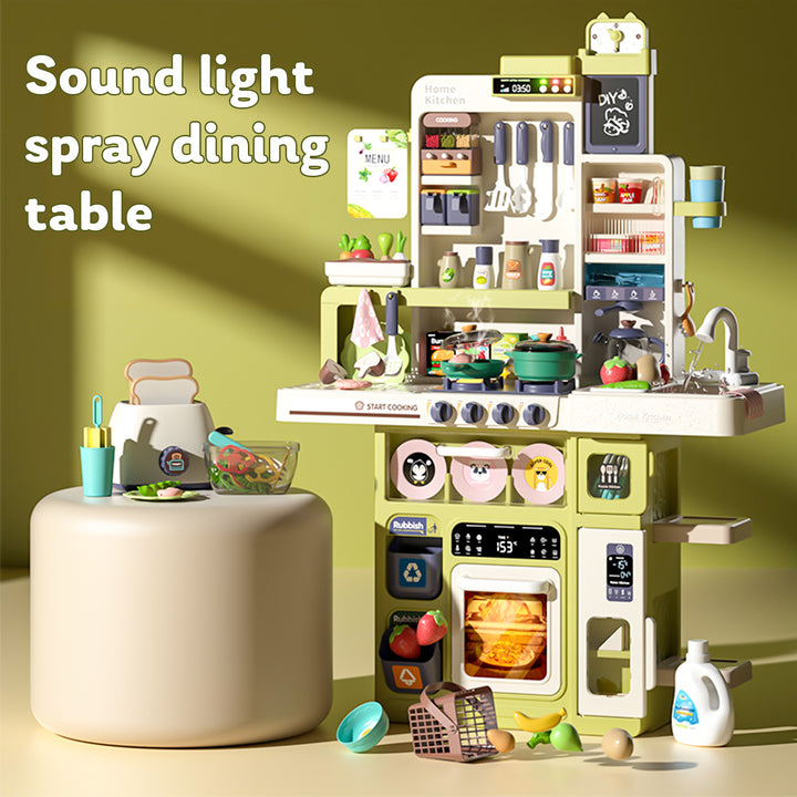 101Pcs/Set Children Pretend Play Kitchen Set with Sound Stove Lights Music Faucet Sink and Play Food Toy Kitchen for Image 8