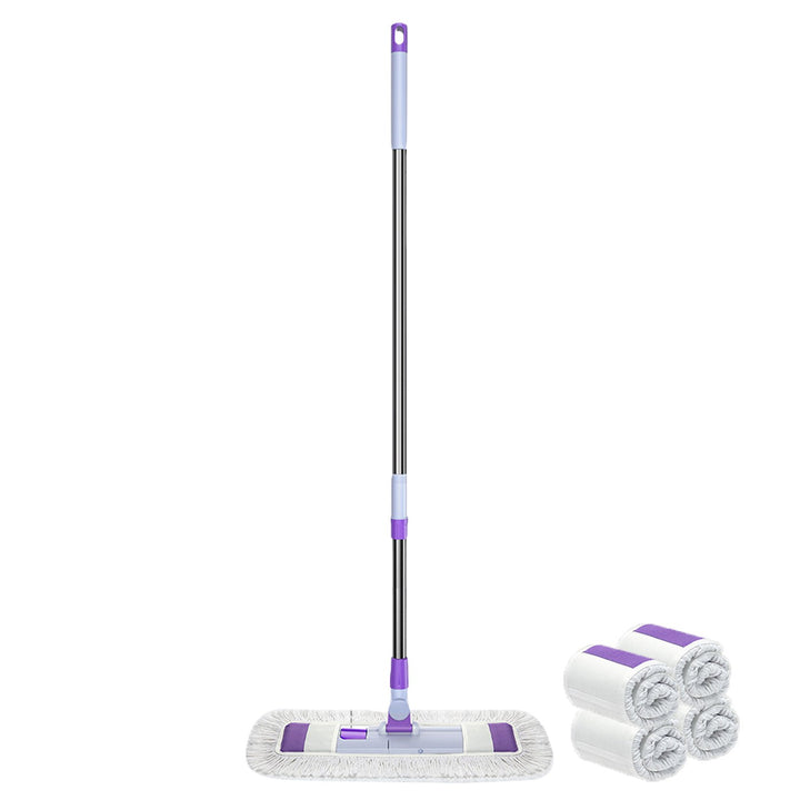 1 Set Home Mop Set with Replaceable Washable Pads 360 Degree Rotating Head Telescopic Stainless Steel Pole Mop Image 4