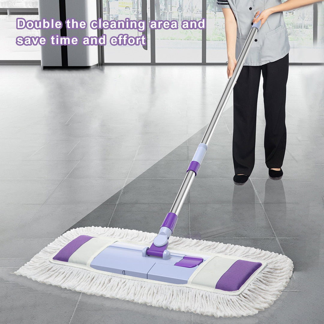 1 Set Home Mop Set with Replaceable Washable Pads 360 Degree Rotating Head Telescopic Stainless Steel Pole Mop Image 6