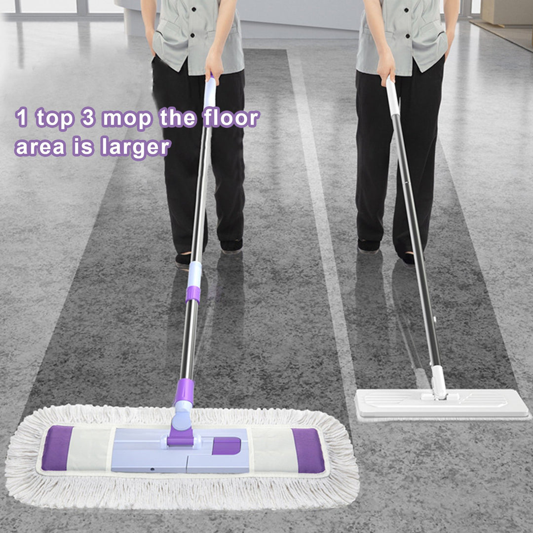 1 Set Home Mop Set with Replaceable Washable Pads 360 Degree Rotating Head Telescopic Stainless Steel Pole Mop Image 7