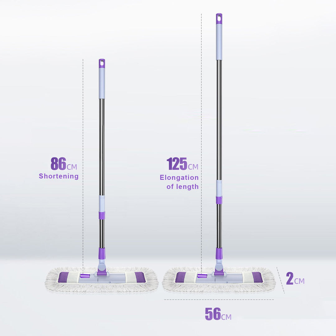 1 Set Home Mop Set with Replaceable Washable Pads 360 Degree Rotating Head Telescopic Stainless Steel Pole Mop Image 10