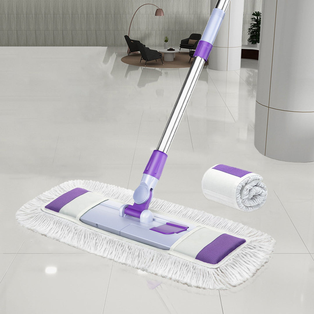 1 Set Home Mop Set with Replaceable Washable Pads 360 Degree Rotating Head Telescopic Stainless Steel Pole Mop Image 11