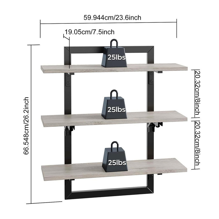 Wall Mounted Wooden Storage Shelf Display Stand Foldable Design Strong Load-bearing Smooth Edge Easy Assembly Floating Image 7