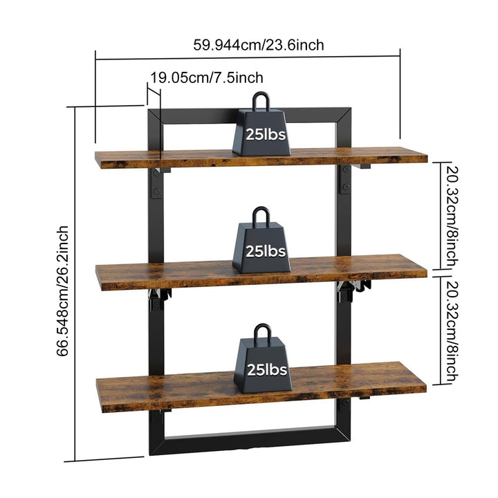 Wall Mounted Wooden Storage Shelf Display Stand Foldable Design Strong Load-bearing Smooth Edge Easy Assembly Floating Image 8