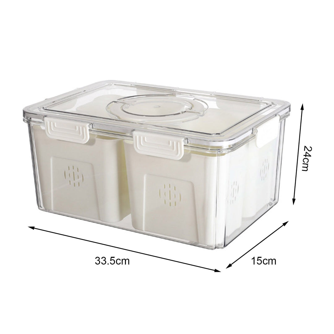 Fruit Storage Container with Split Covered Tray Waterproof Sealing Strips Leakproof Food-Grade Transparent Food Snack Image 8