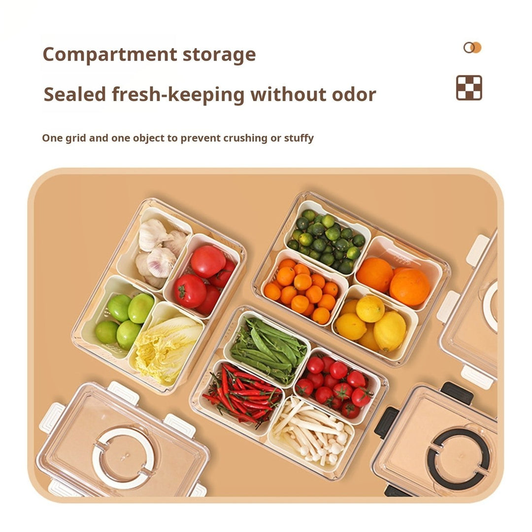 Fruit Storage Container with Split Covered Tray Waterproof Sealing Strips Leakproof Food-Grade Transparent Food Snack Image 12