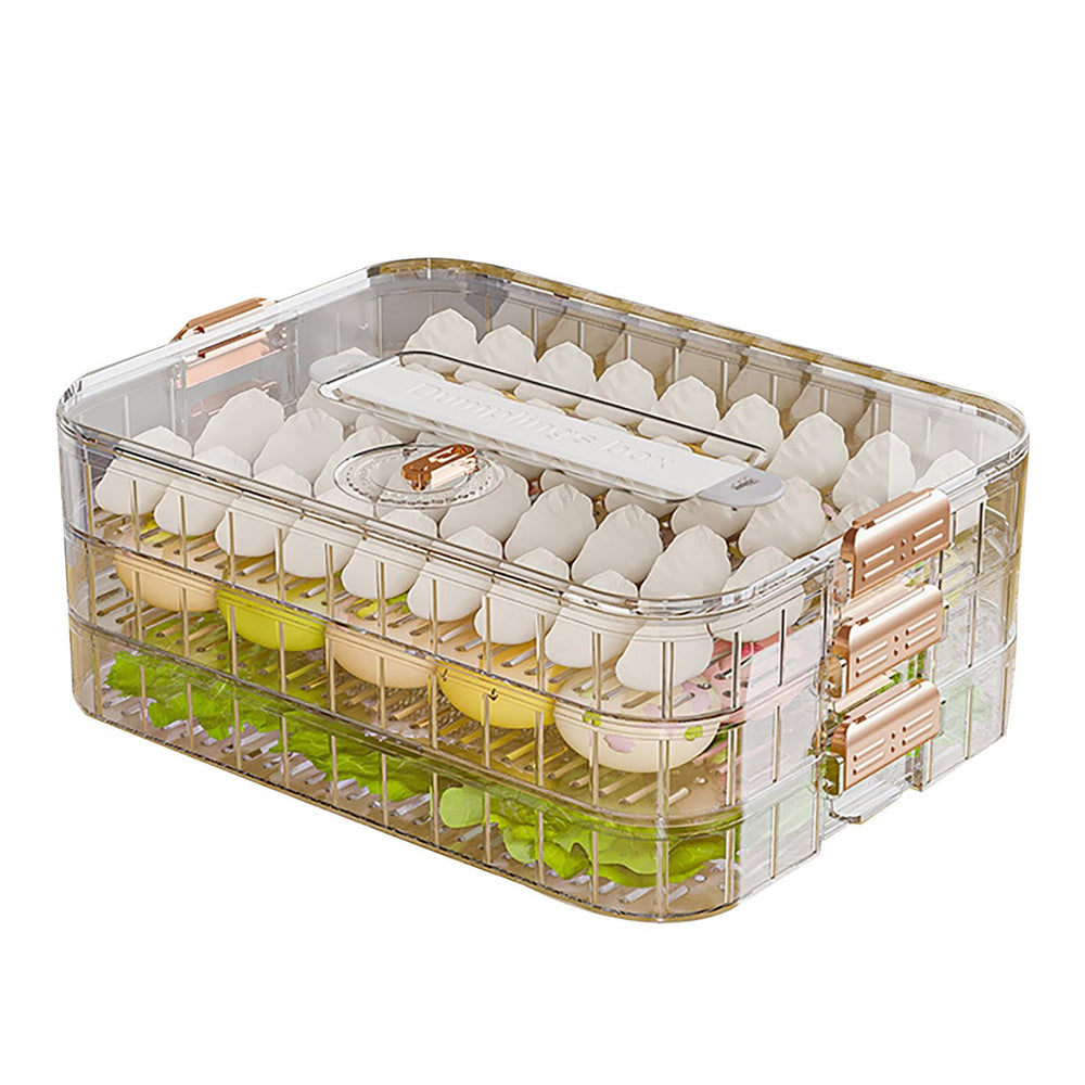 Dumpling Container Refrigerator Storage Box with Transparent Lid Large Capacity Non-Stick Design BPA Free Detachable Image 2