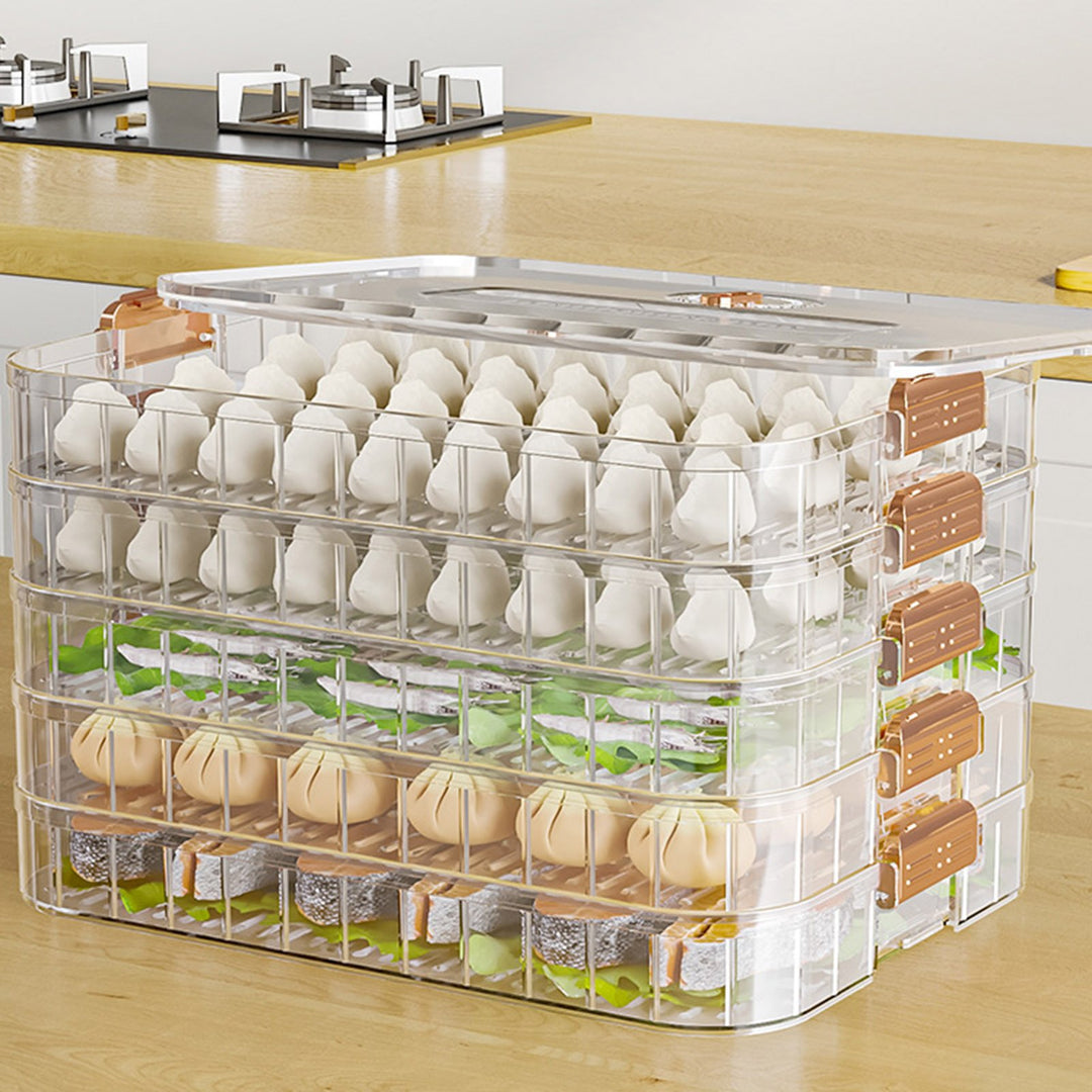 Dumpling Container Refrigerator Storage Box with Transparent Lid Large Capacity Non-Stick Design BPA Free Detachable Image 6