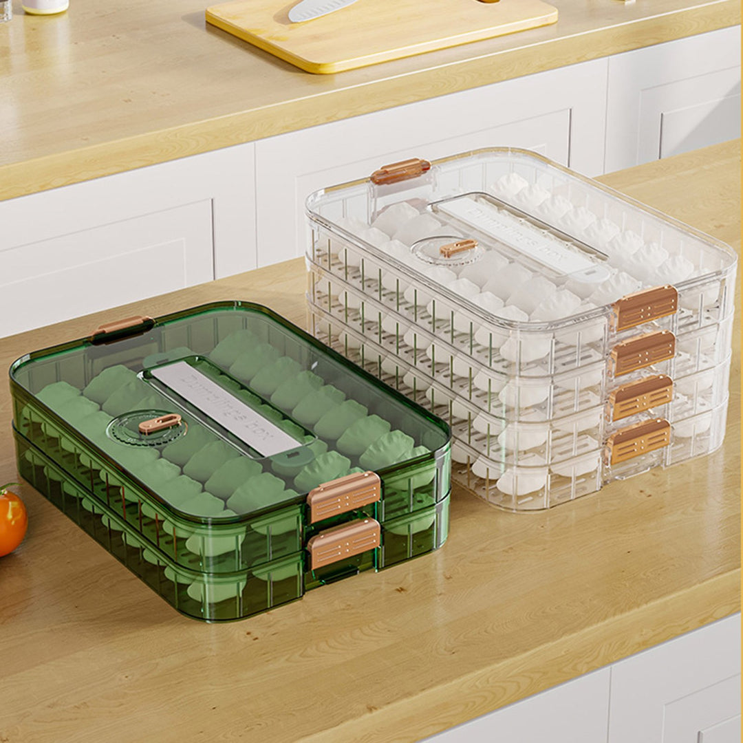 Dumpling Container Refrigerator Storage Box with Transparent Lid Large Capacity Non-Stick Design BPA Free Detachable Image 8