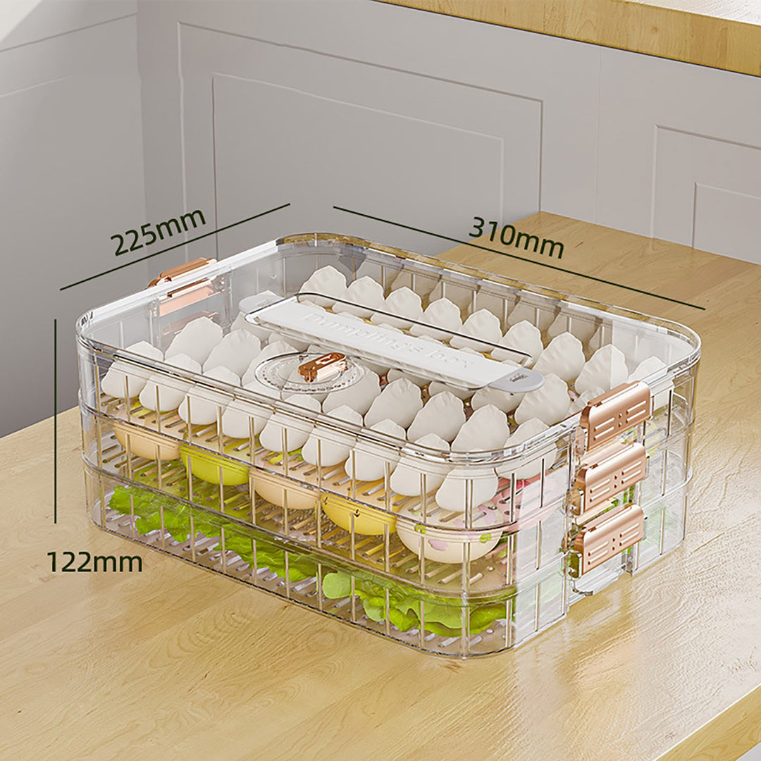 Dumpling Container Refrigerator Storage Box with Transparent Lid Large Capacity Non-Stick Design BPA Free Detachable Image 9