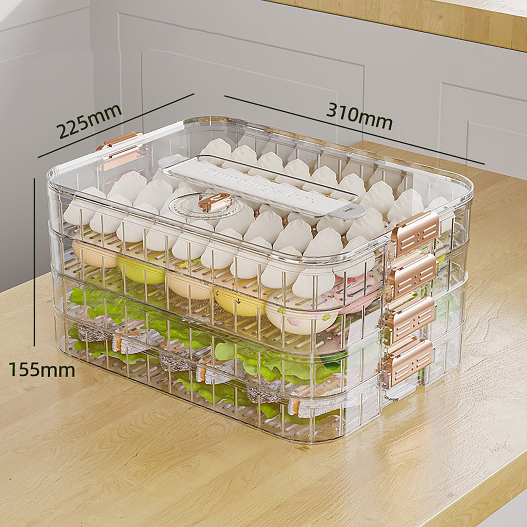 Dumpling Container Refrigerator Storage Box with Transparent Lid Large Capacity Non-Stick Design BPA Free Detachable Image 10