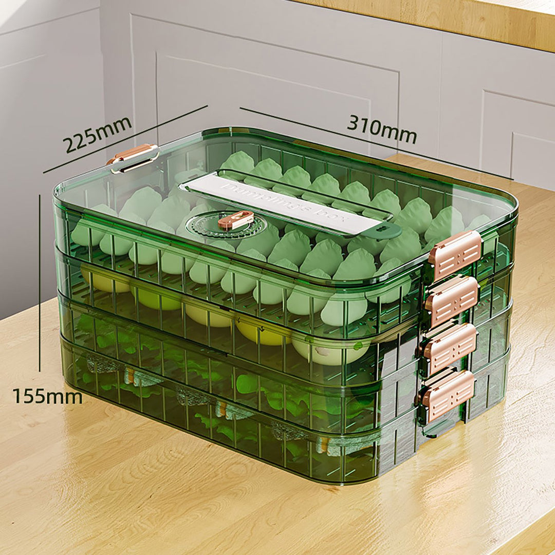 Dumpling Container Refrigerator Storage Box with Transparent Lid Large Capacity Non-Stick Design BPA Free Detachable Image 12