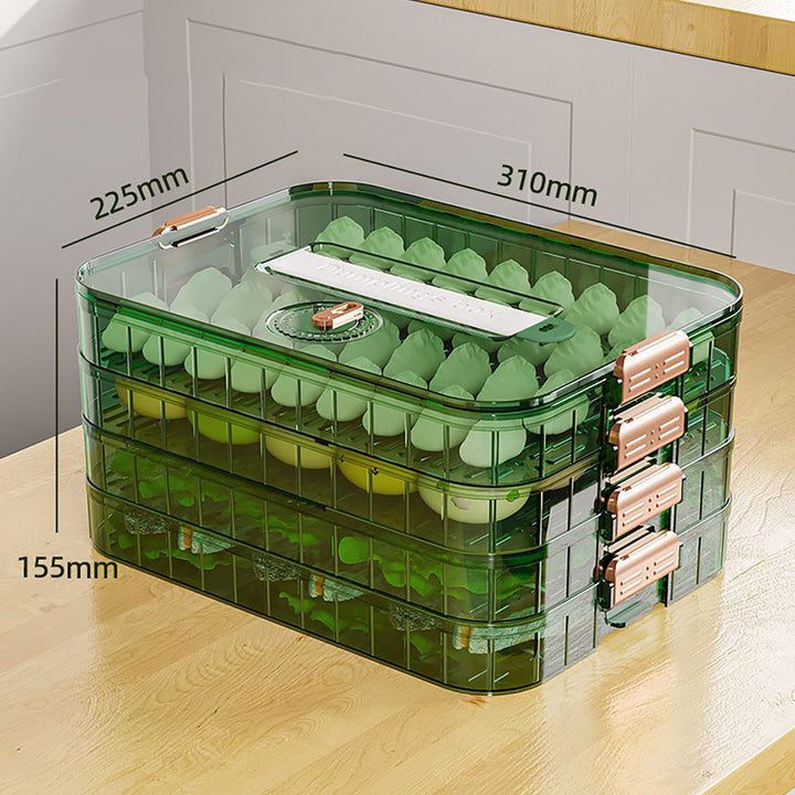 Dumpling Container Refrigerator Storage Box with Transparent Lid Large Capacity Non-Stick Design BPA Free Detachable Image 12