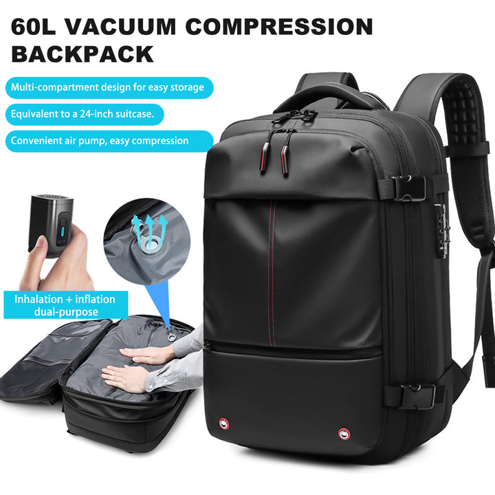 Vacuum Travel Backpack 60L Large Capacity Waterproof Oxford Cloth Wet Dry Separation Outdoor Cycling Backpacking Image 1