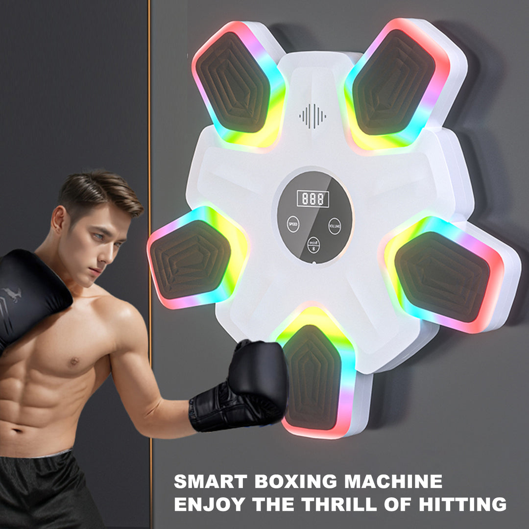 Music Boxing Machine Wall Mounted Bluetooth-compatible Electronic Smart LED Boxing Training Target Punching Pad Home Gym Image 1