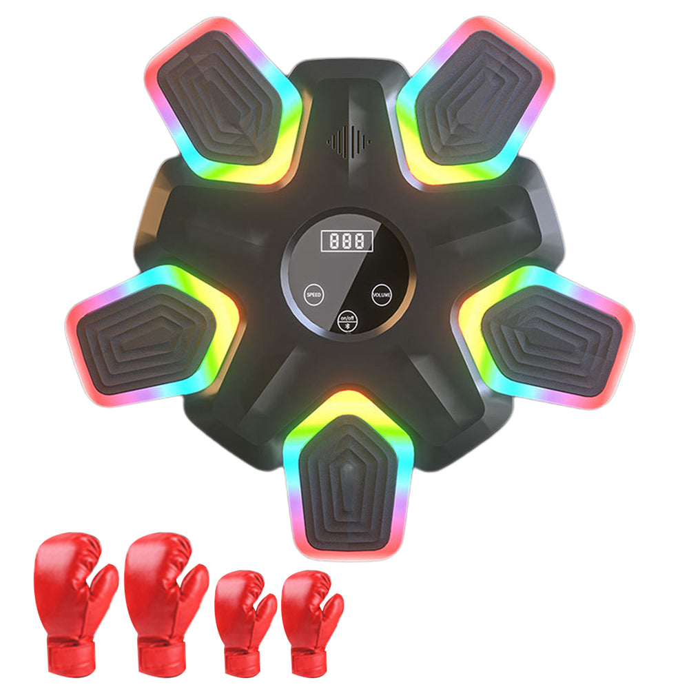 Music Boxing Machine Wall Mounted Bluetooth-compatible Electronic Smart LED Boxing Training Target Punching Pad Home Gym Image 2