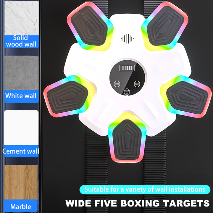 Music Boxing Machine Wall Mounted Bluetooth-compatible Electronic Smart LED Boxing Training Target Punching Pad Home Gym Image 10