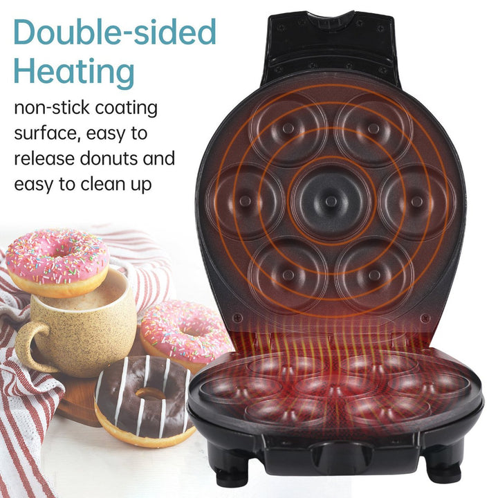 Electric Mini Donut Maker with 7 Holes Non-stick Surface Design US Plug Dishwasher Safe User-Friendly 700W Small Donut Image 2