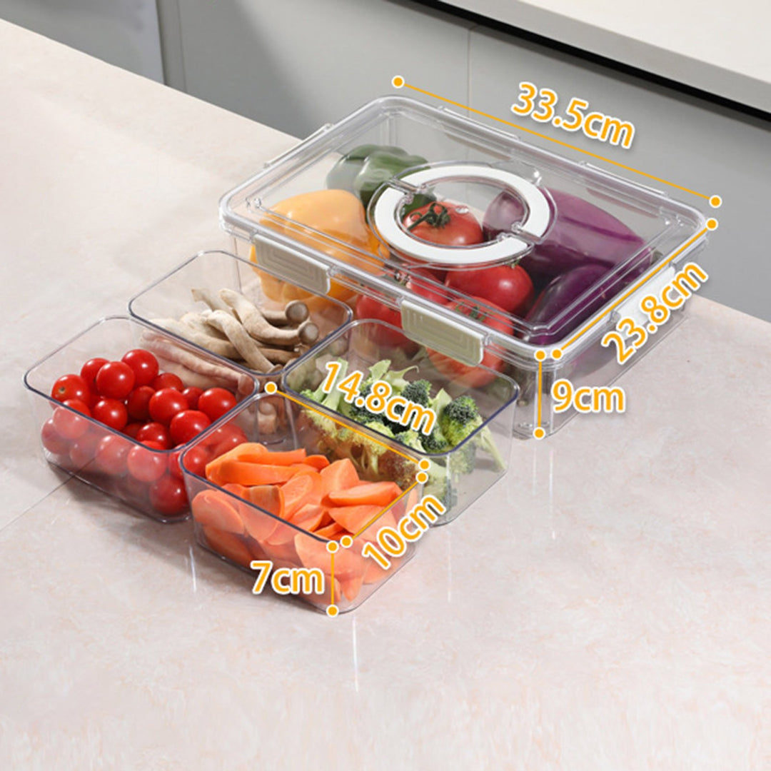 Fruit Storage Container with Handle Large Capacity Food Grade BPA Free Sealing Strips Design Leakproof Transparent Food Image 6