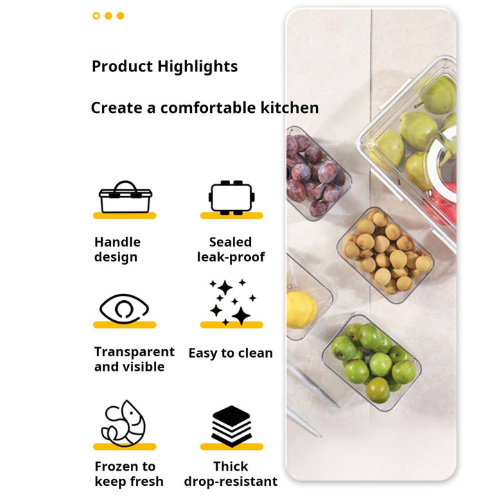 Fruit Storage Container with Handle Large Capacity Food Grade BPA Free Sealing Strips Design Leakproof Transparent Food Image 7