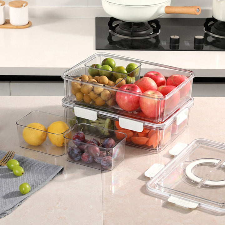 Fruit Storage Container with Handle Large Capacity Food Grade BPA Free Sealing Strips Design Leakproof Transparent Food Image 12