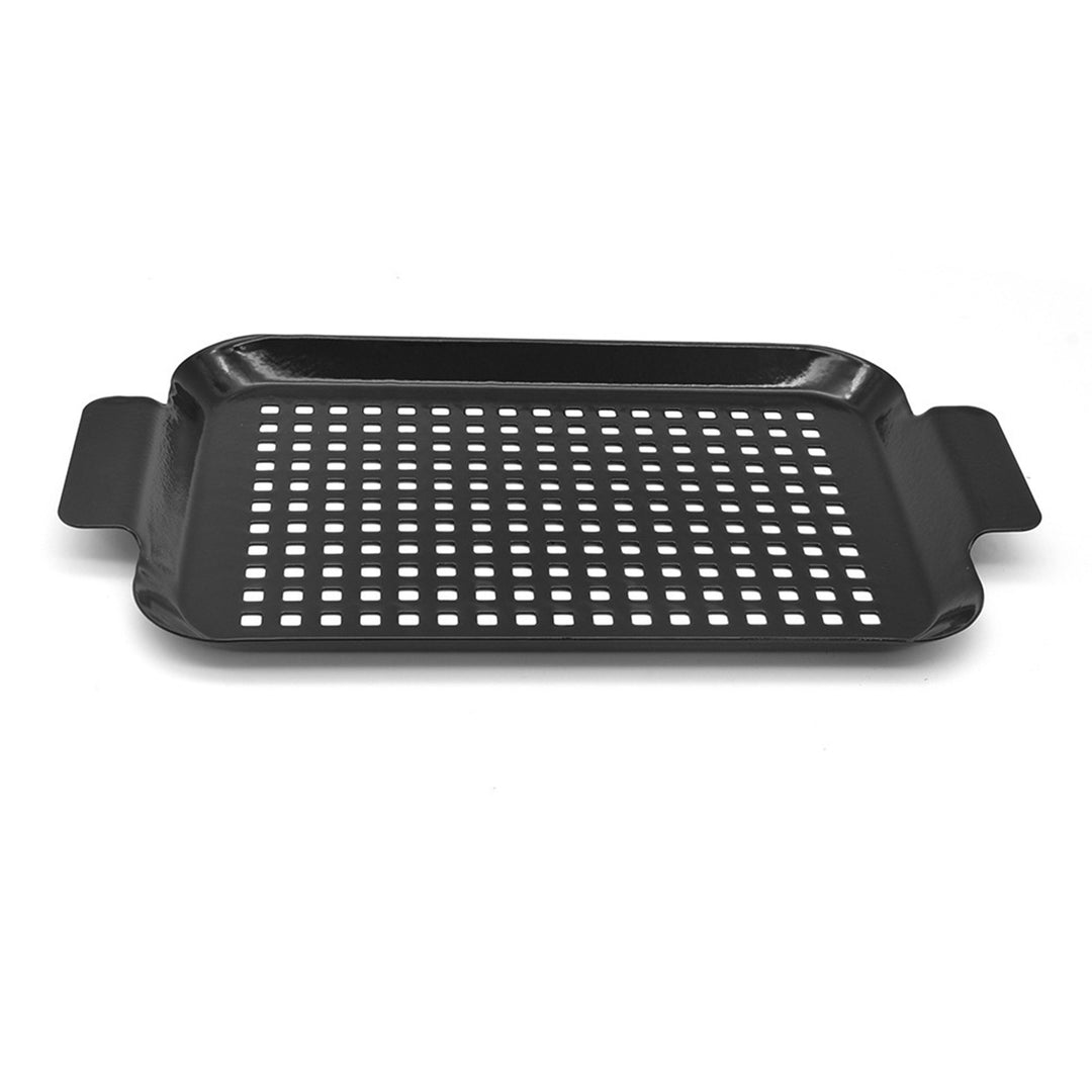 2Pcs/Set Grill Pan BBQ Topper Grilling Baskets Baking Pan with Handles Vegetables Fish Meat Seafood Tray Gas Charcoal Image 10