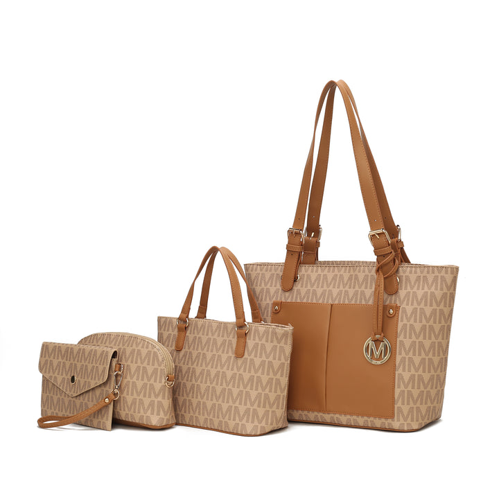 Havenly Signature Vegan Leather Women Tote Bag by Mia K- 4 Pcs sets Image 1