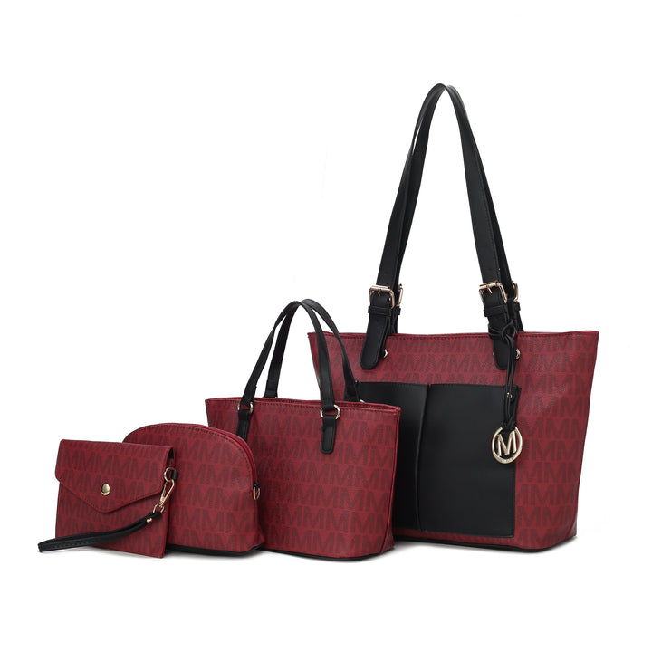 Havenly Signature Vegan Leather Women Tote Bag by Mia K- 4 Pcs sets Image 1