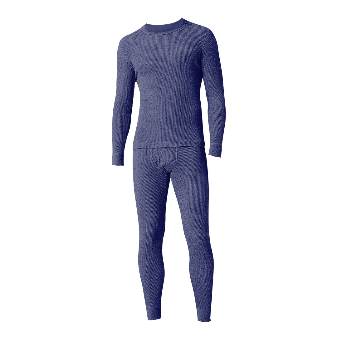 Mens 4-Piece Cotton Waffle Knit Thermal Underwear Set 100% Soft Comfortable Image 7