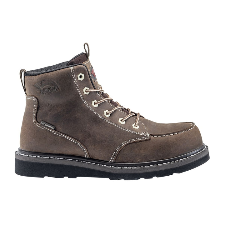 FSI Nautilus Avenger Mens 6" Moc Toe Wedge Soft Toe Work Boot Brown A7607 Image 2