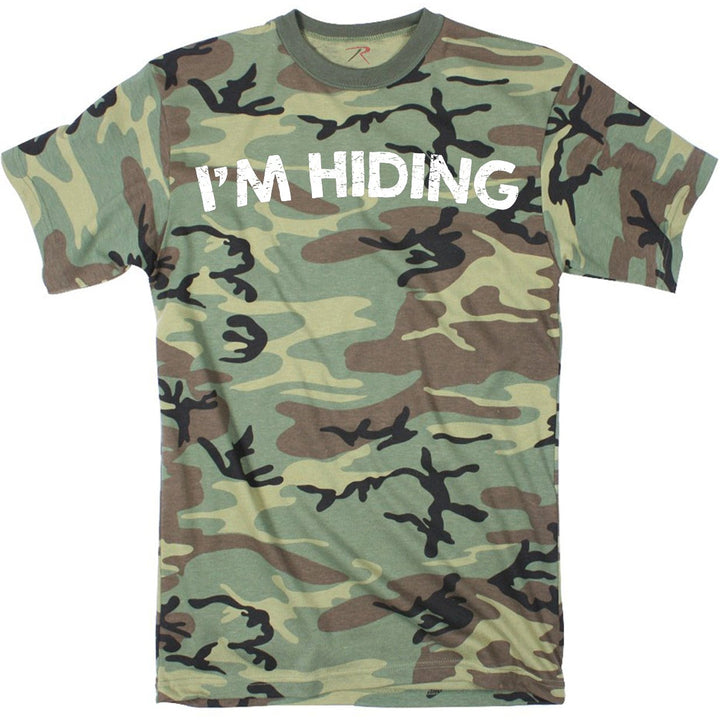 Mens Im Hiding Camo T Shirt Funny Sarcastic Military Hunting Novelty Dad Joke Image 4